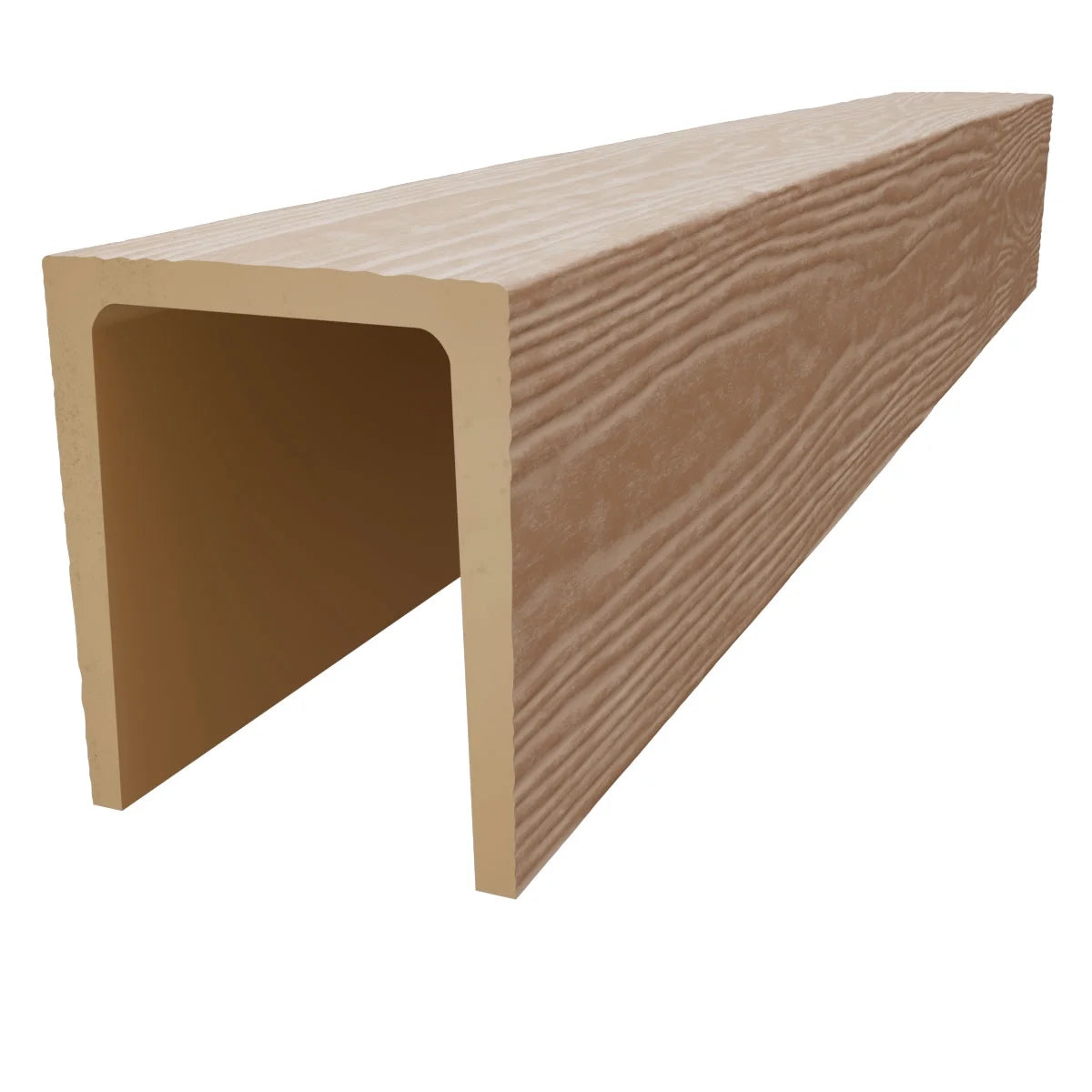 Ekena Millwork 3 1/2"W x 3 1/2"H x 120"L 3-Sided (U-Beam) Mena HeritageTimber Faux Wood Ceiling Beam, Kona Brown