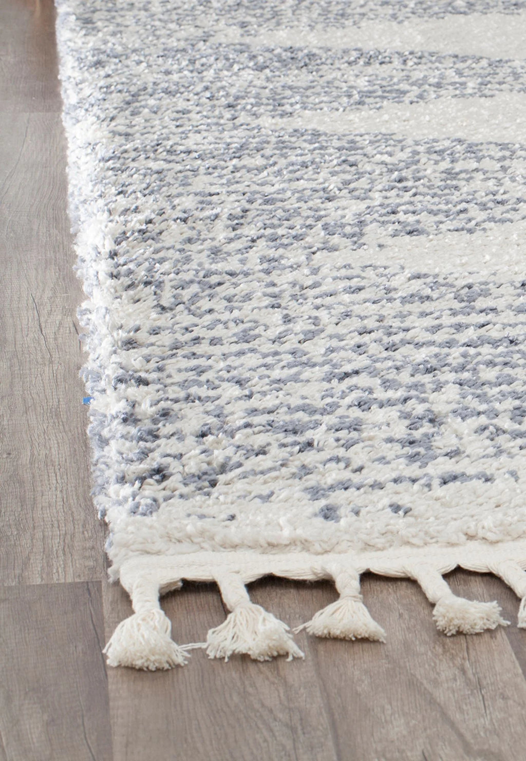 Rugs America Moon Collection MS30A Moroccan Tribal Heath White Area Rug, 8'0"x10'0"
