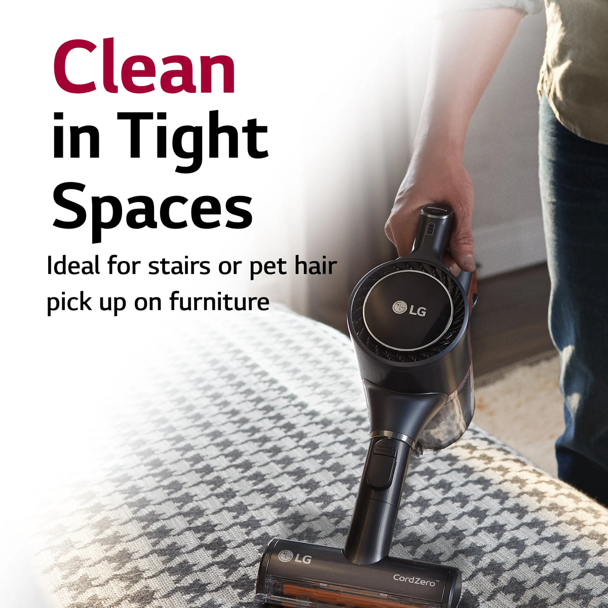 LG Cord Zero A9 Cordless Stick Vacuum Cleaner - A916BM (Refurbished / Restored), Lightweight, Powerful Suction, Pet Hair, Hard Floor, Carpet, HEPA Filter, Self-Cleaning Brushroll, LED Headlights