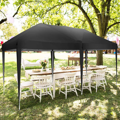 SANOPY 10'x10' EZ Pop Up Canopy Tent Outdoor Party Instant Shelter Portable Folding Beach Canopy with 4 Sandbag & Carrying Bag, Black
