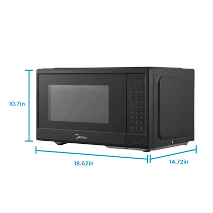 Midea 0.9 Cu. Ft. Countertop Microwave Oven, 6 Auto Programs, 10 Power Level, Black, EM9P022CVPMB