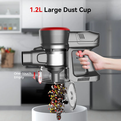 Lazyswan Cordless Vacuum Cleaner 35KPA Self-Standing Stick Vacuum 50min 400W Vac for Home Pet Hair Car Carpet Hardwood Floor, Black