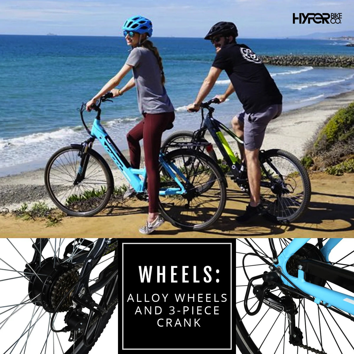 Hyper Bicycles E-Ride 700C 36V Electric Commuter E-Bike for Adults, Pedal-Assist, 250W Motor, Blue