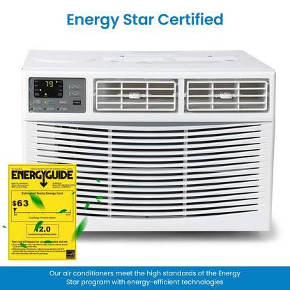 12000btu Window Air Conditioner With Wi-fi Enabled, Remote Control, Cooling Up To 550sq.ft, 115v Wall Mounted Window Ac Units For Rooms, Dehumidifier, Fan, Reusable Filter