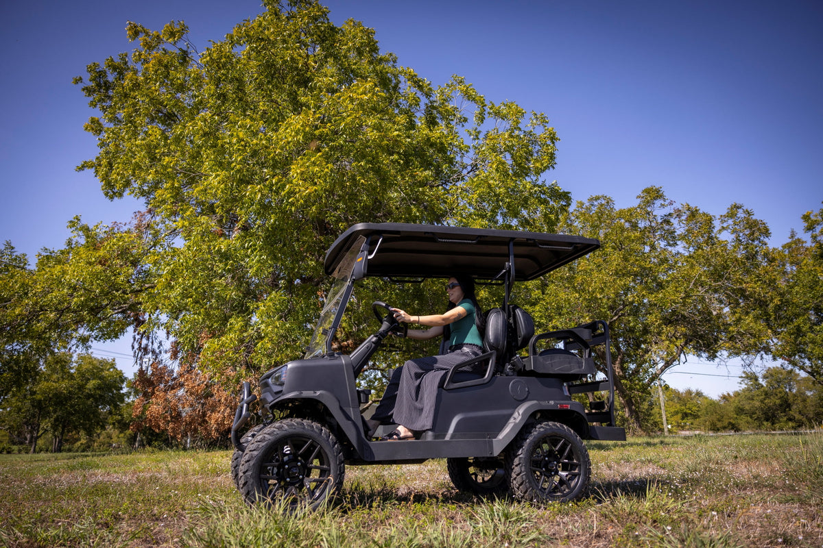 Coleman Powersports CGC2 51.2V Electric Utility Golf Cart, 4-Seater Vehicle Up to 20 MPH & 40 Miles Range, 5kW Motor, LCD Display & Rear Storage, Ages 16 and Up, Matte Black
