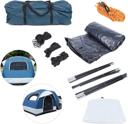 SUV Tent for Camping, Universal Car Tent 4-6 Person SUV Tailgate Tent Sun Shelter Camping Tent for Camping SUV Outdoor Travel (US Stock)
