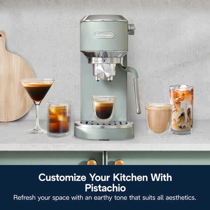 De’Longhi Dedica Duo Espresso Machine, Compact Size with Built in Frother for Latte Art, Brew Espresso, Cold Brew, Lattes & More, Stainless Steel