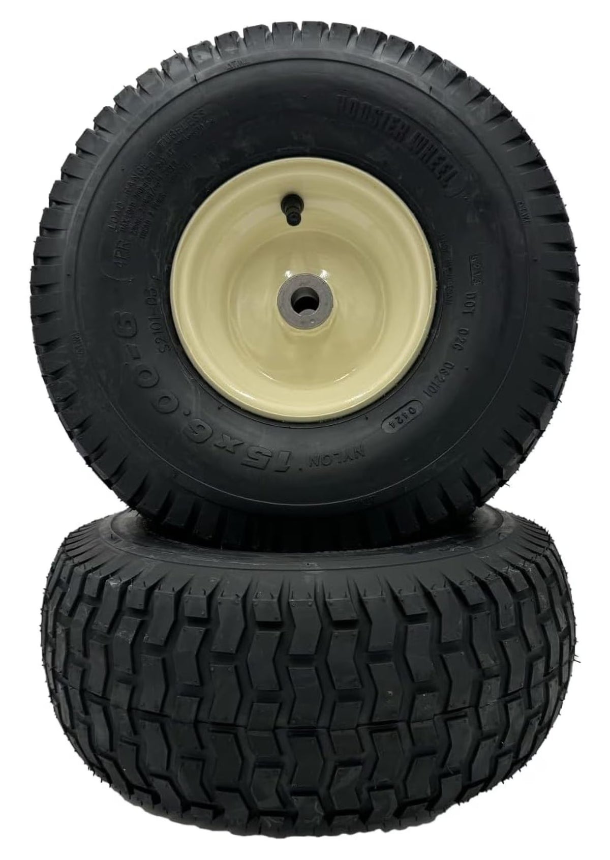 Set of 2-15x6.00-6 Beige Cub Replacement Wheel - Fits 3/4 Inch Axle, 3.39 Offset Hub (Compatible with 634-05166, 634-05166)