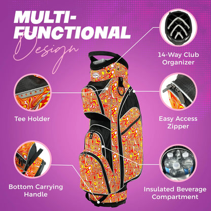 Womens Golf - Taboo Fashions 14 Way Lightweight Ladies Cart Bag (Posh Pink)
