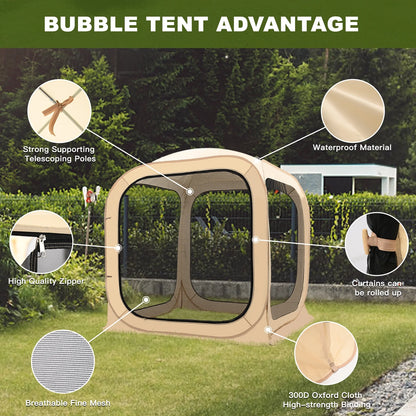 ABORON Sports Tent Pop Up Pod, Instant Weather Proof Pop Up Tent Shelter with Carry Bag, Clear View Bubble Tent for Watching Sports Events, Camping, Fishing, Portable & Foldable