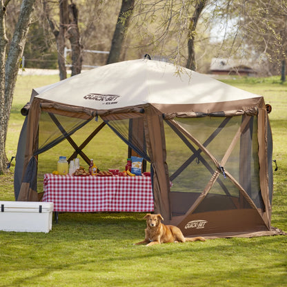 CLAM Quick-Set Pavilion 12.5 x 12.5' Portable Outdoor Canopy Shelter, Green