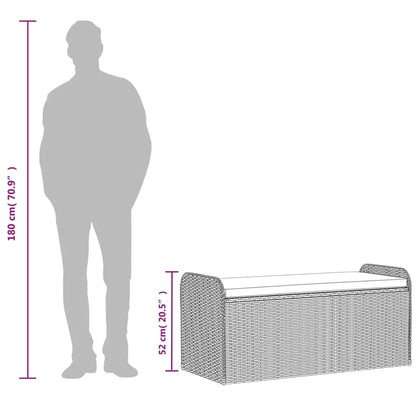 vidaXL Storage Bench with Cushion Outdoor Garden Seat Furniture Poly Rattan