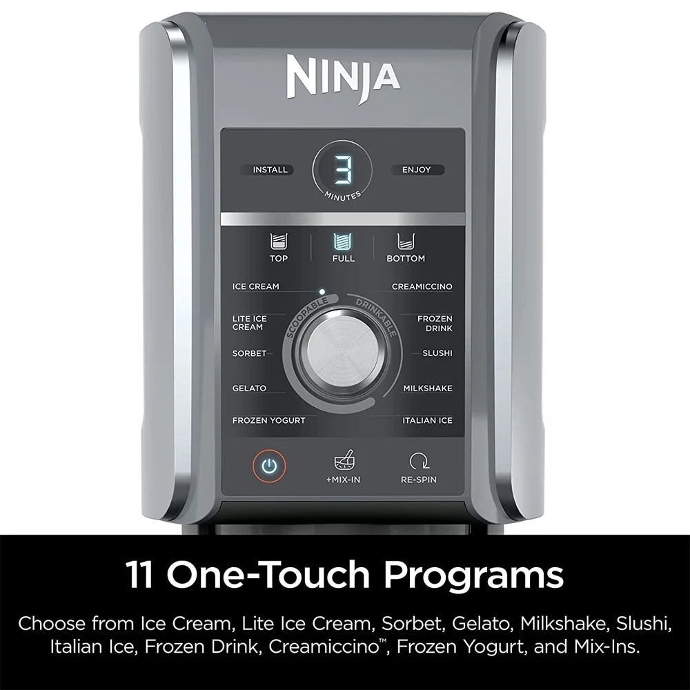 Restored Ninja NC501 CREAMi Deluxe 11-in-1 XL Ice Cream Maker Silver Bundle with 2 YR CPS Enhanced Protection Pack (Refurbished)