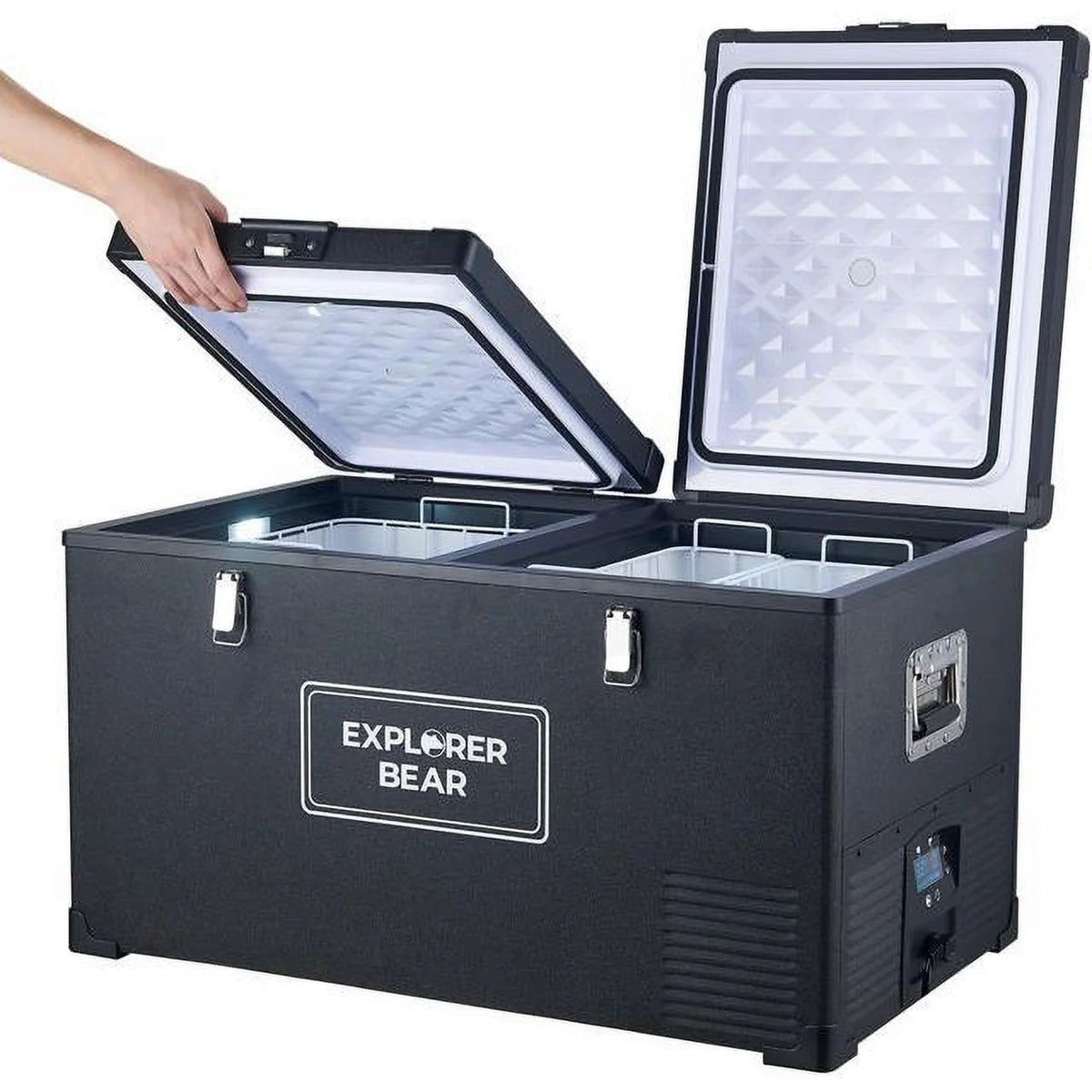 12V Car Fridge 50L 12/24V DC 110-240V AC Portable Freezer Compressor Cooler 0℉-50℉ 3-Year Warranty