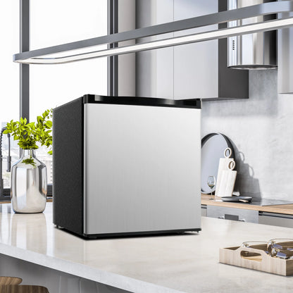Simzlife 1.6 Cu.ft Mini Fridge with Freezer, Single Door Mini Refrigerator, Black