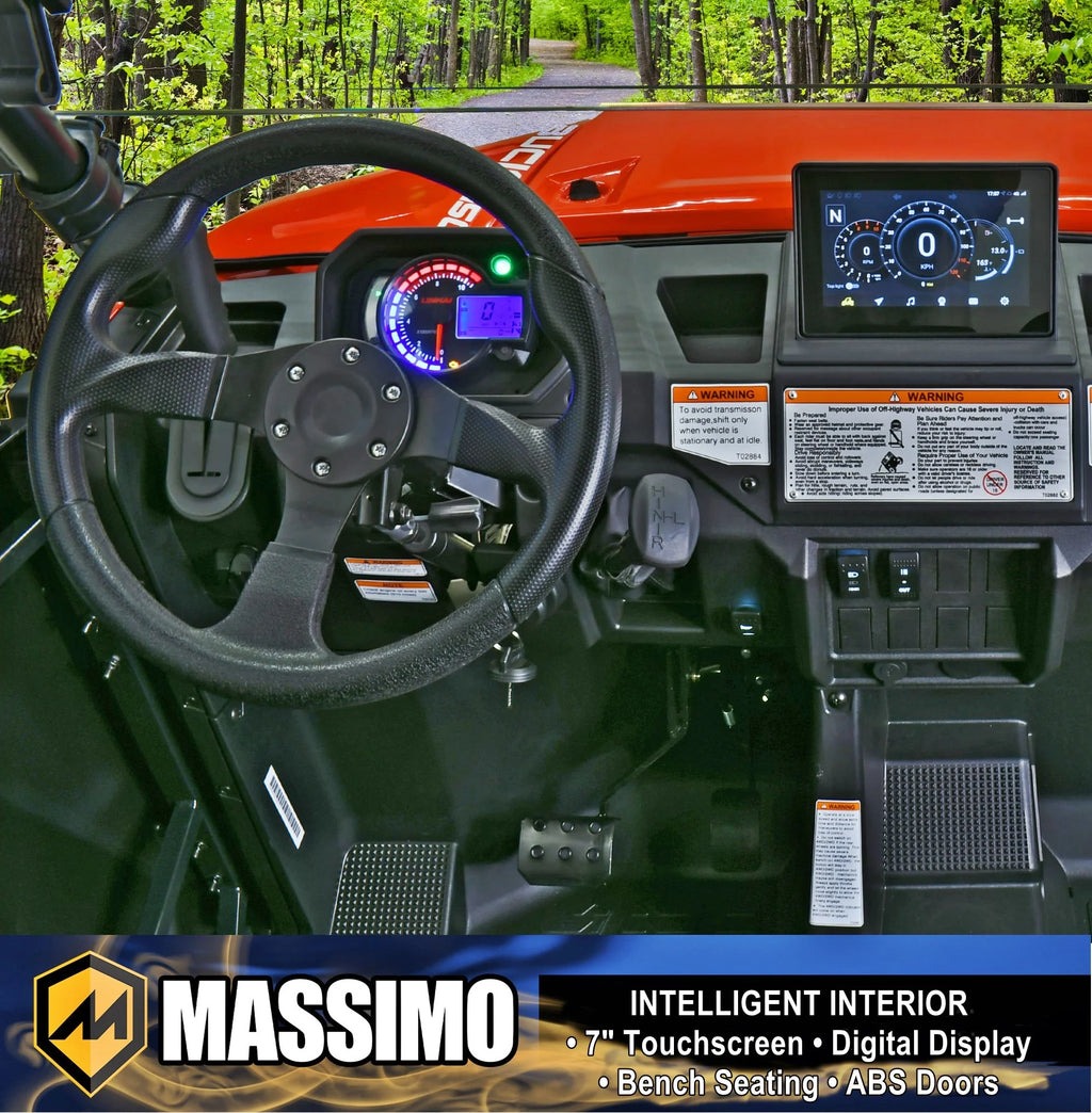 Massimo Buck 450 Side by Side UTV, EFI, 4 Stroke, 325cc, 25.5 HP, 4X4, 3000lb Winch - Red