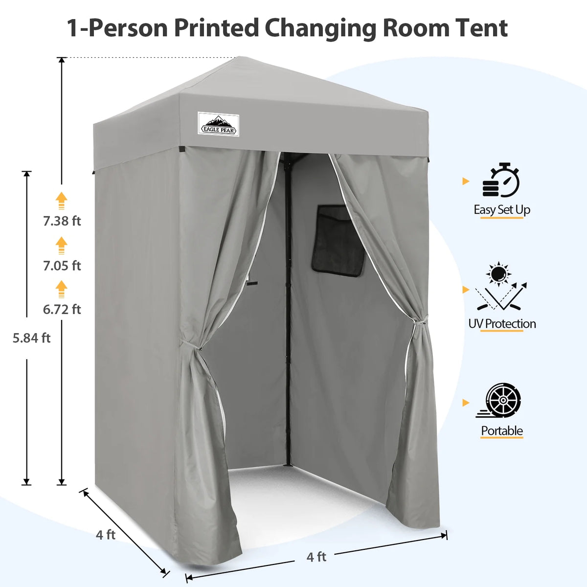 EAGLE PEAK Flex Ultra Compact 4 ft x 4 ft Pop-up Changing Room Canopy, Portable Privacy Cabana
