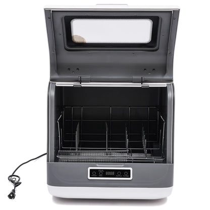 110V 800W Countertop Dishwasher - Stainless Steel,3 Wash Modes + Fruit Wash,Touch Control,Space-Saving,Ideal for Small Kitchens & RVs