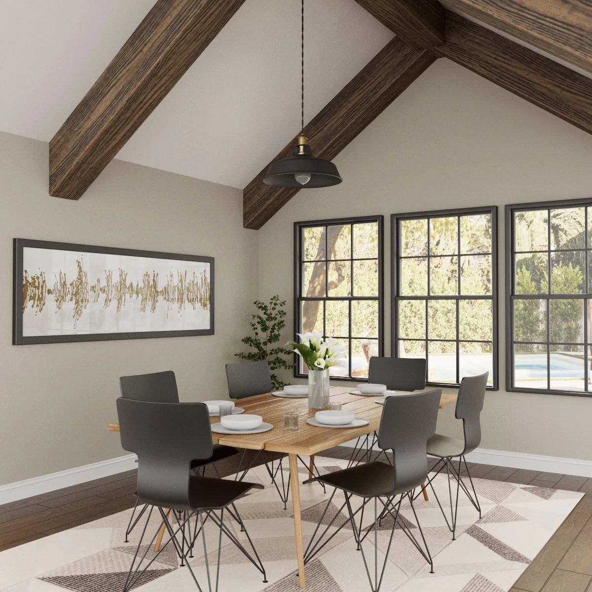 Ekena Millwork 3 1/2"W x 3 1/2"H x 120"L 3-Sided (U-Beam) Mena HeritageTimber Faux Wood Ceiling Beam, Kona Brown
