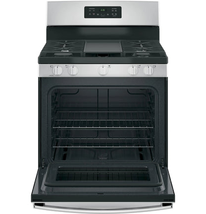 GE? 30" 5.0 cu. ft. Free-Standing Gas Range in Stainless Steel