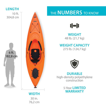 Lifetime Guster 10 Sit-Inside Kayak- Lime Green (90527)