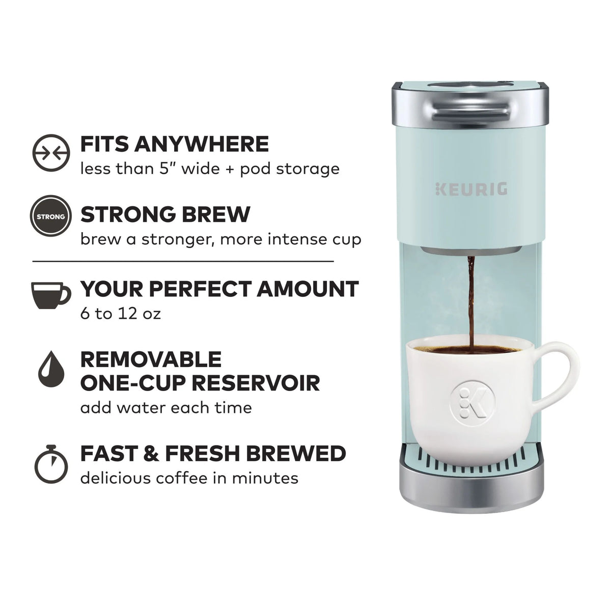 Keurig K-Mini Plus Single Serve K-Cup Pod Coffee Maker, Dusty Rose