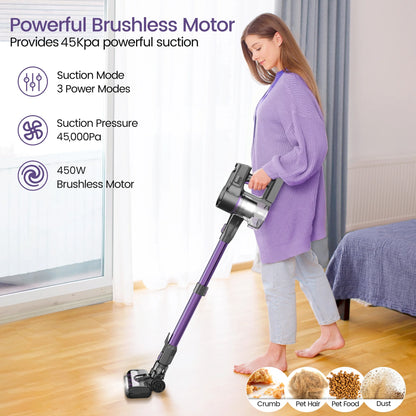 YOMATECH Cordless Vacuum Cleaner, 30Kpa/365W Powerful Stick Vacuum, 6 in 1 Lightweight Vacuum Cleaners for Home Hardfloor Carpet Pet Hair