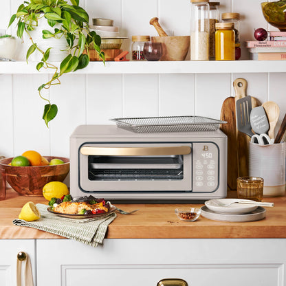Beautiful Infrared Air Fryer Toaster Oven, 9-Slice, 1800 W, White Icing by Drew Barrymore
