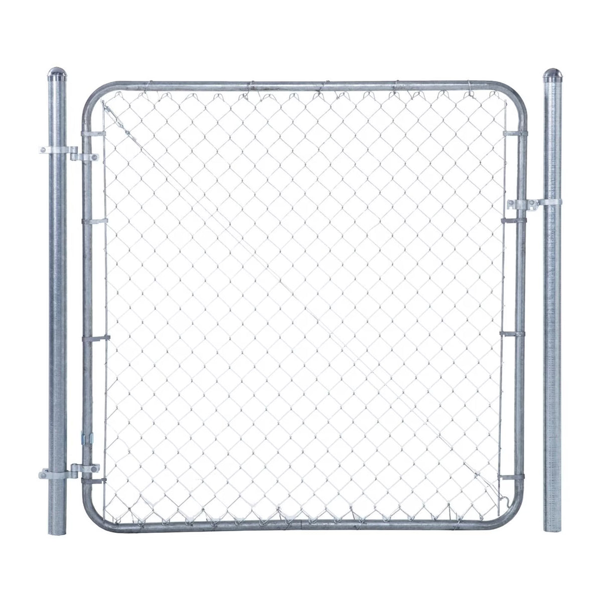 Adjust-A-Gate Fit-Right Chain Link Gate Kit with Square Corner Frame, Black