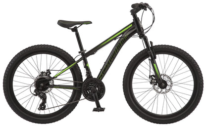 Sidewinder mountain bike, 24-inch wheels, 21 speeds, black / green