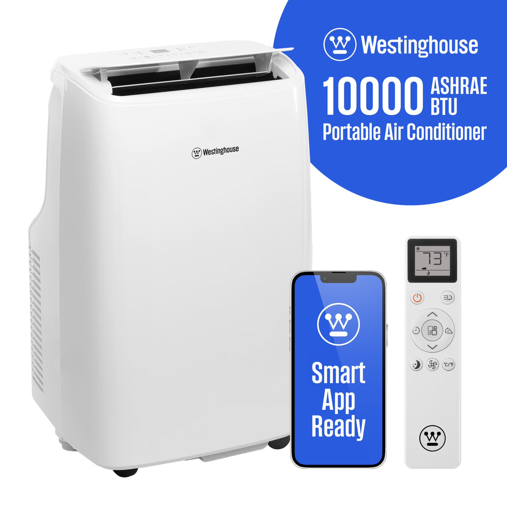 Westinghouse 10,000 BTU Portable Air Conditioner & Dehumidifier with Smart App, for Rooms Up to 450 sq ft
