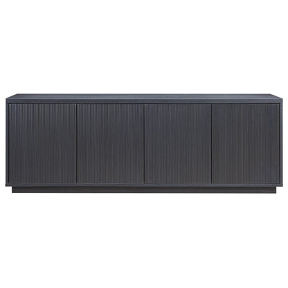 Evelyn&Zoe Hanson Rectangular TV Stand for TV's up to 75", Black Grain