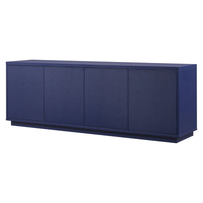 Evelyn&Zoe Hanson Rectangular TV Stand for TV's up to 75", Black Grain