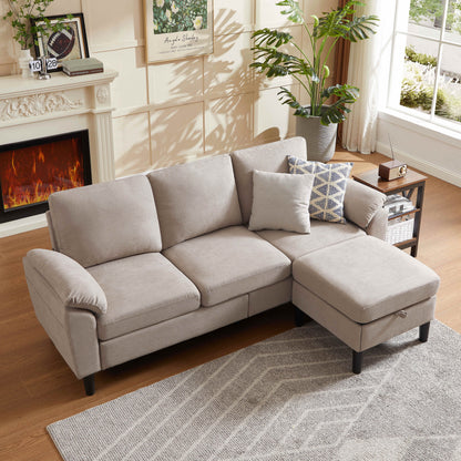 Pingliang Home Sectional Sofa Couch with Storage Ottoman,Modern 3 Seat L Shaped Sofa Couch for Living Room Apartment Studio Office