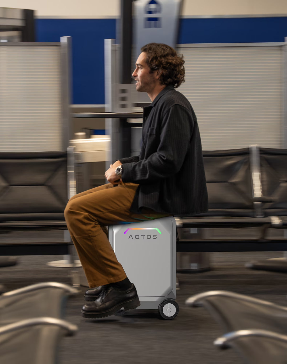 L2-S Smart Rideable Luggage, Foldable Electric Scooter Suitcase, 6.2 mph Max Speed, 6.2-Mile Range, Lightweight Portable Design for Travel & Commute