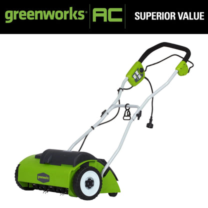 Greenworks 10 Amp 14-inch Corded Electric Dethatcher, 27022