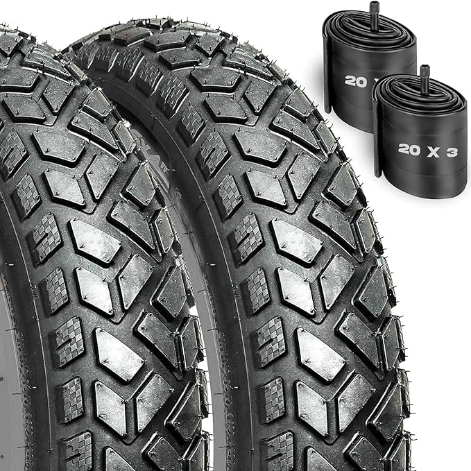 HEB ALLSCAPE Heavy Duty 20x4 Bike Tire + Tube - Includes 2 Tires for Optimal Performance