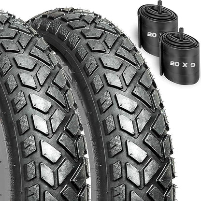 HEB ALLSCAPE Heavy Duty 20x4 Bike Tire + Tube - Includes 2 Tires for Optimal Performance