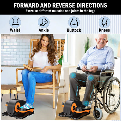 Under Desk Elliptical Machine Electric Ellipse Leg Exerciser for Seniors with 12 Adjustable Quiet Portable Elliptical Machine, Seated Pedal Exerciser with Remote Control