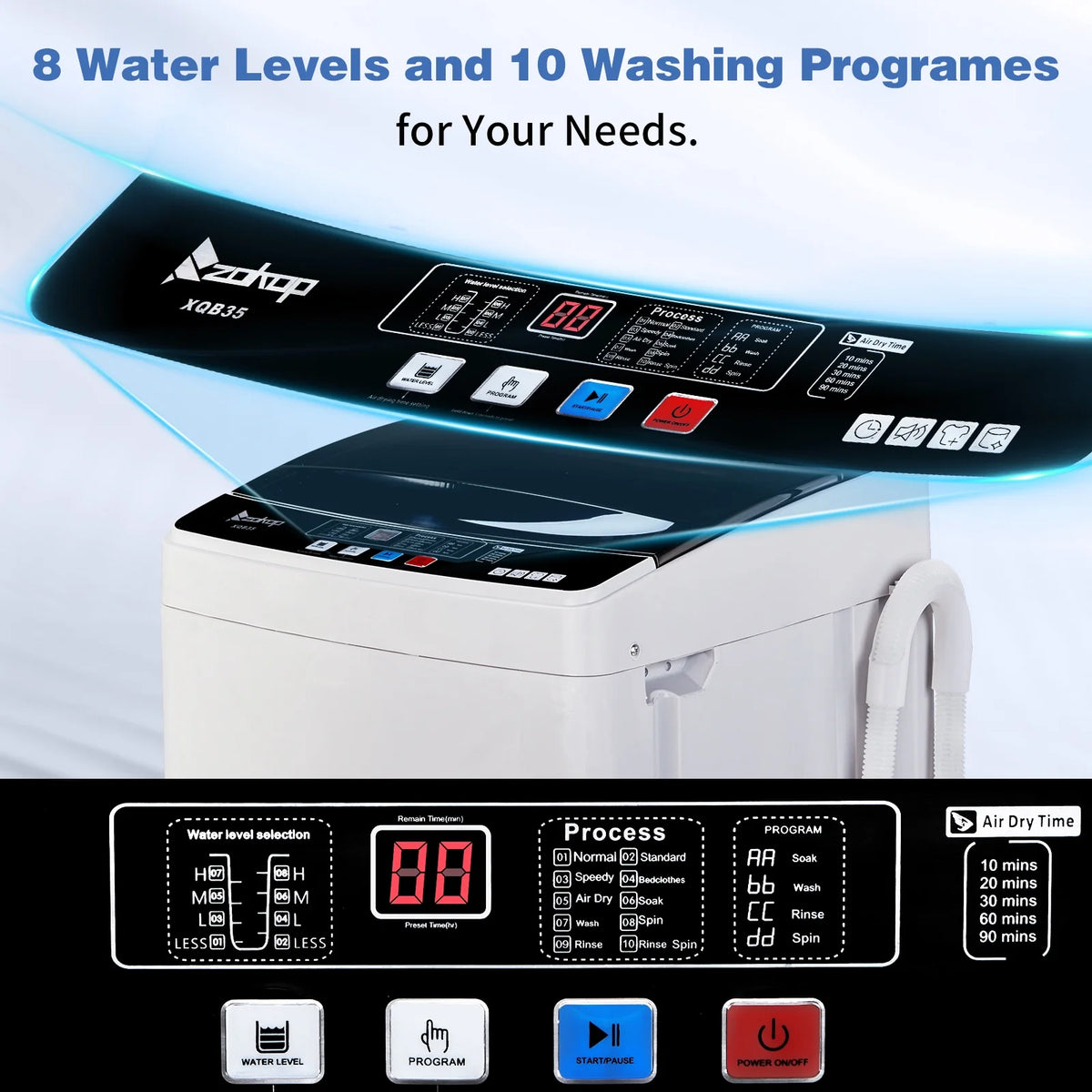 Ktaxon 17.8lbs Portable Fully Automatic Washing Machine W/ Drain Pump