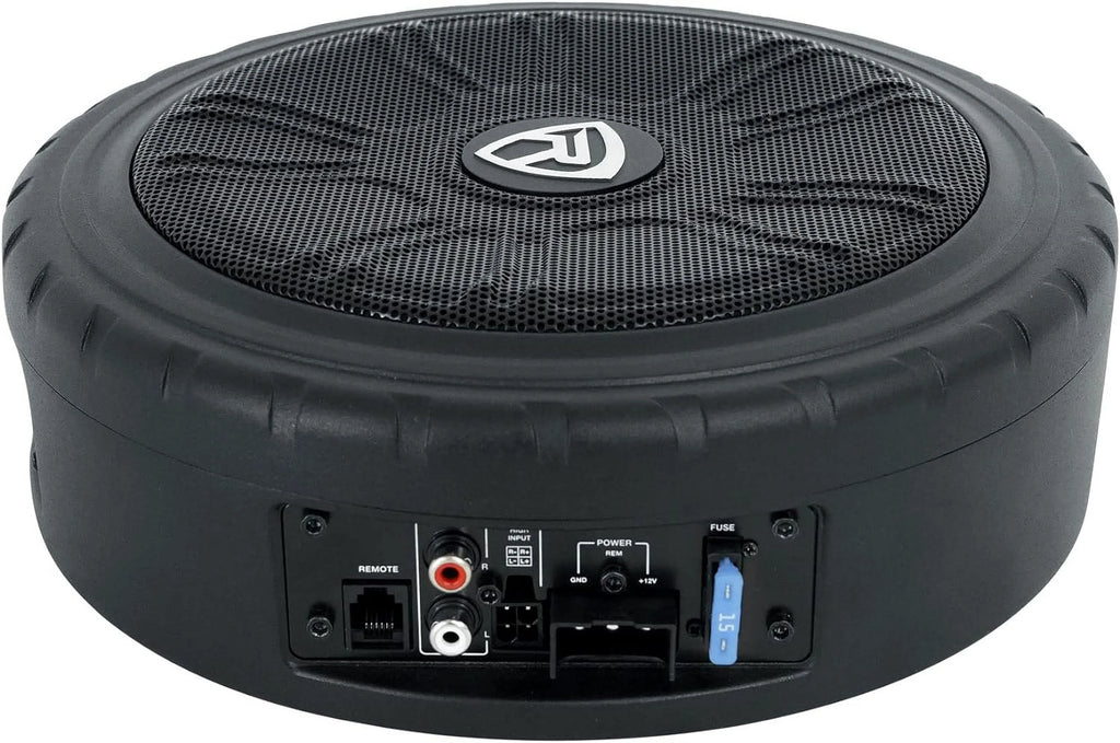 Rockville WHEEL OF BASS 8" Slim Under-Seat Powered Truck/Car Audio Subwoofer Sub