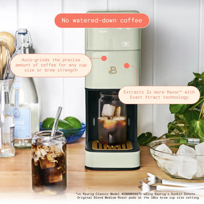 Beautiful Perfect Grind�?Programmable Single Serve Coffee Maker, White Icing by Drew Barrymore