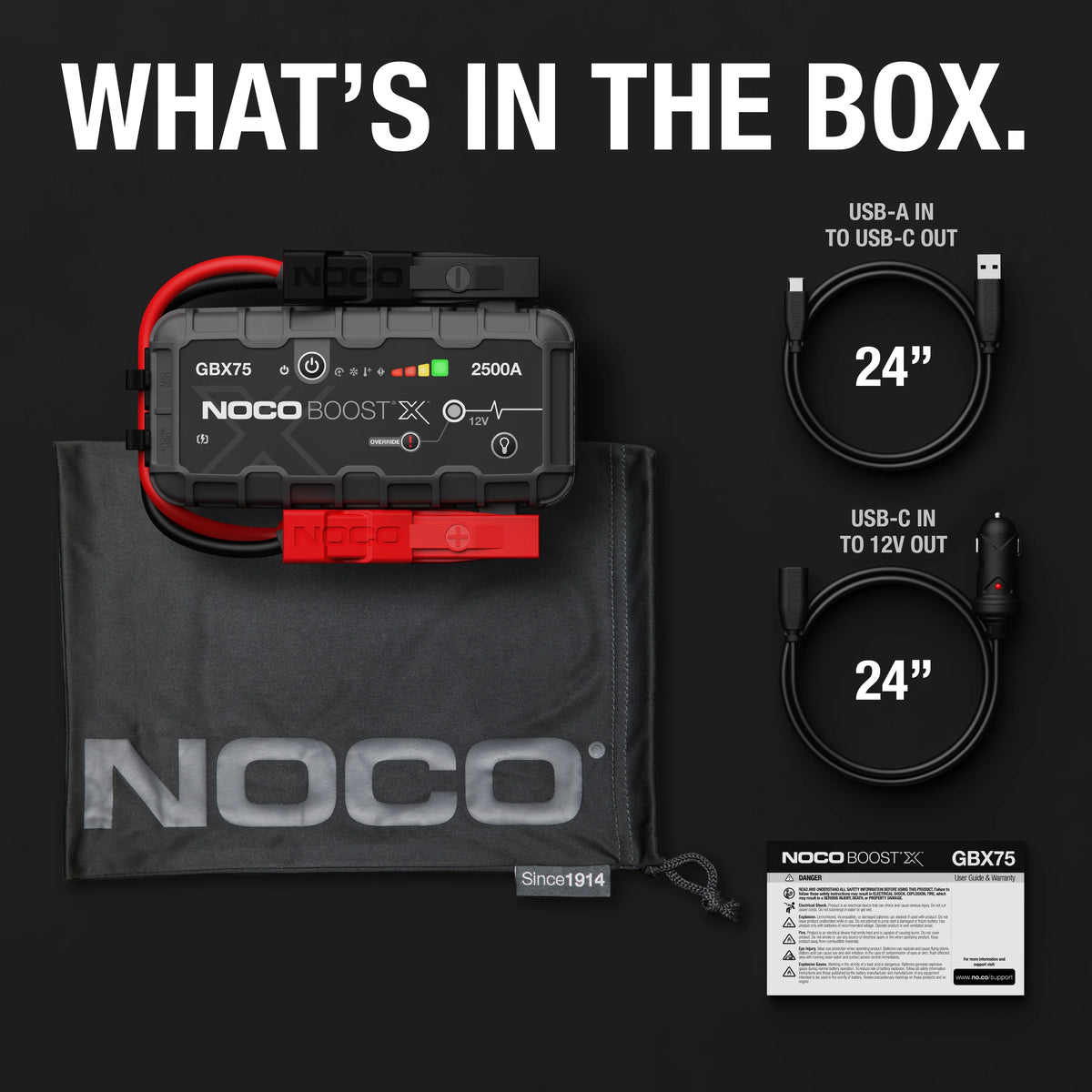 NOCO Boost X GBX75: 2500A 12V UltraSafe Portable Lithium Jump Starter
