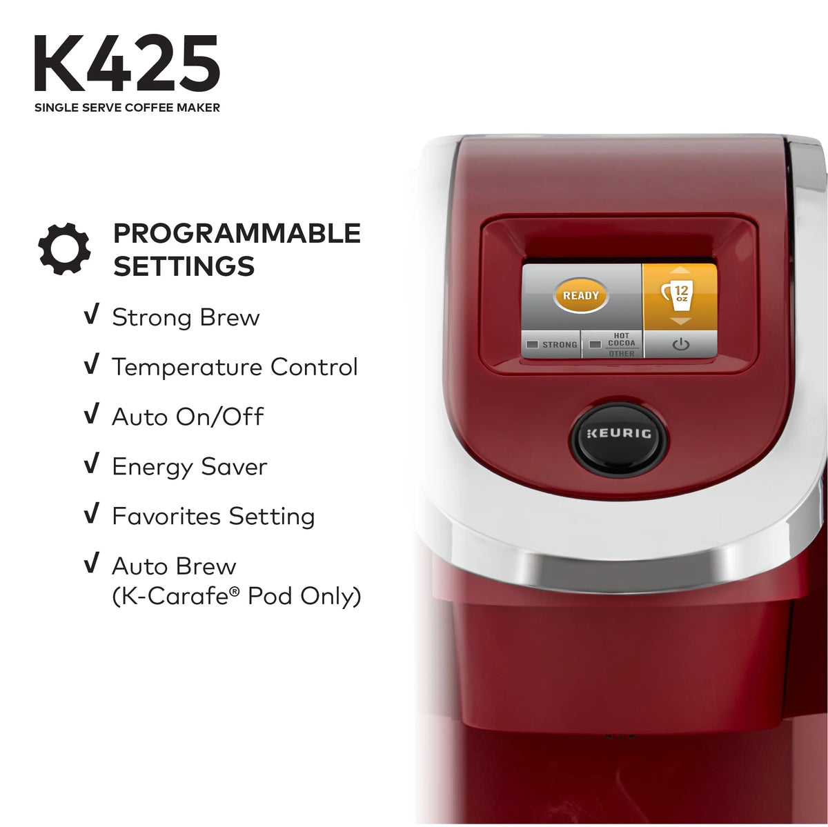 Keurig K425 Single Serve K-Cup Pod Vintage Red Coffee Maker