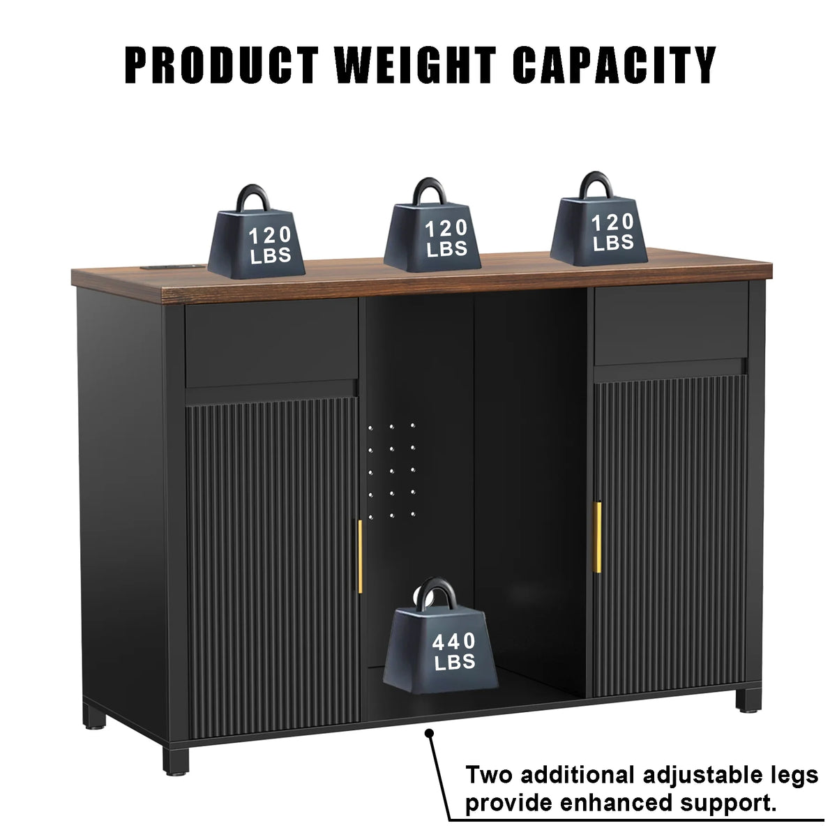 Coffee Bar Cabinet with Fridge Space, Mini Fridge Cabinet��Buffet Sideboard��53.2"L