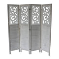 Milton Green Stars Clark 4-Panel Room Divider, Gray