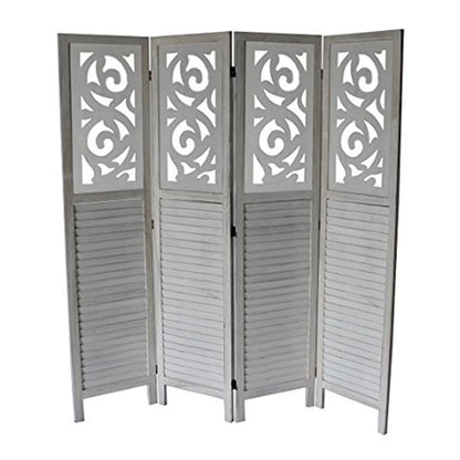 Milton Green Stars Clark 4-Panel Room Divider, Gray