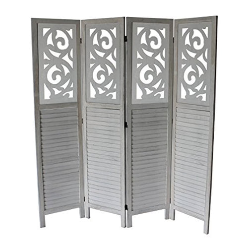 Milton Green Stars Clark 4-Panel Room Divider, Gray