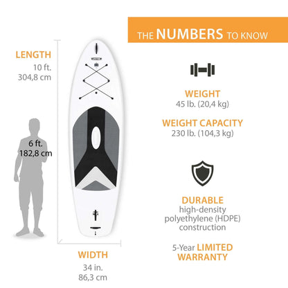 Lifetime Stand Up Paddle Board, Horizon 10' - White, Set of 2 - 90749