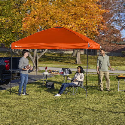 Ozark Trail 10x10 Instant Pop Up Canopy Tent with Simple Push Setup �?Straight Leg Pop-Up Tent for Tailgating, Camping & Events, White